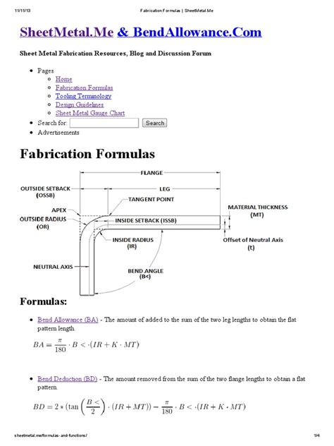 designing with sheet metal|sheet metal layout formulas.